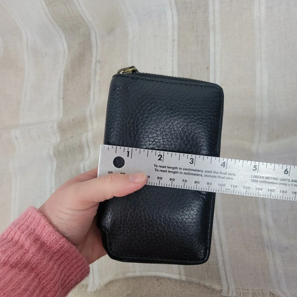 Vintage Fossil Leather Crossbody Bag and‎ Matching Wallet Black